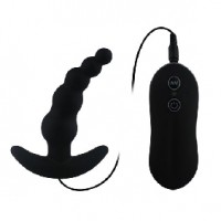 Anal Beads Vibrating Silicone 10-Speed Black 